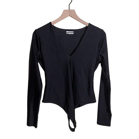 GOOD AMERICAN black shimmer whimsigoth stretchy body suit 3 - Picture 1 of 5